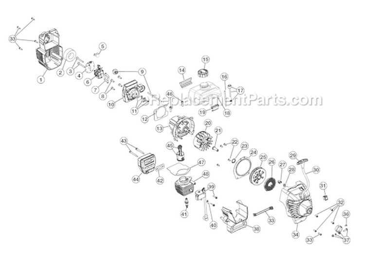Page B Diagram and Parts List for YM400 41ADY40G901 Yard Man Trimmer
